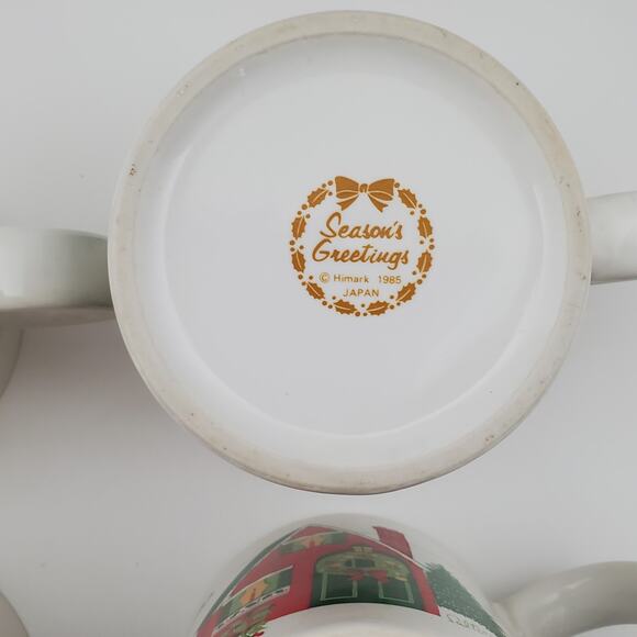 Vtg Himark Saltera Seasons Greetings Coffee Mugs Set of 4 Japan 1985 Collectible - Picture 8 of 10
